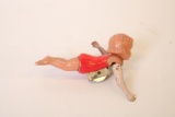 Japanese Celluloid Swimming Girl Windup Toy