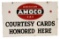 AMOCO Courtesy Cards Honored Here Porcelain Sign