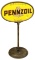 Pennzoil Porcelain Curb Sign W/ Original Base
