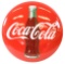 Porcelain 4' Coca Cola Button Sign with Bottle