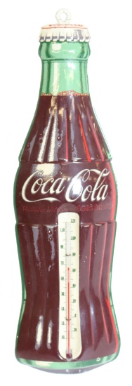 1940's Tin Coca Cola Bottle Thermometer