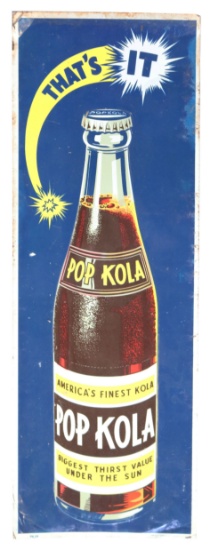 Embossed Tin Pop Kola Sign