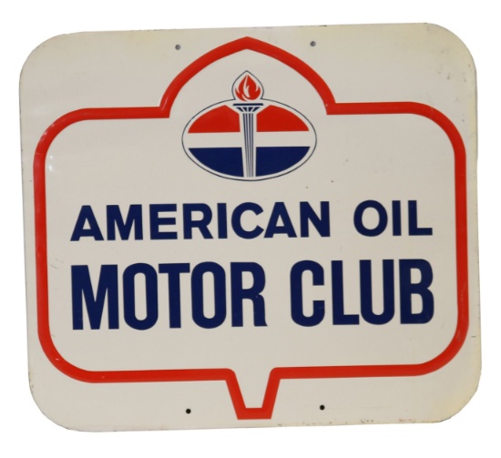 Embossed Tin American Oil Motor Club Tin Sign