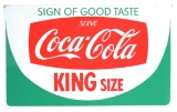 King Size Coca Cola Tin Rack Topper Sign