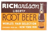 Tin Richardson Liberty Root Beer World's Fair Sign