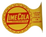 1940 Lime Cola Tin Flange Sign