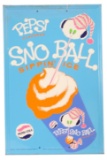 Embossed Tin Pepsi Sno Ball Sign