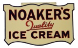 Noaker's Quality Ice Cream Diecut Porcelain Sign