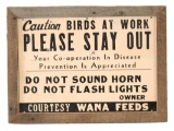 Tin Shipshewana Feeds Chicken Warning Sign