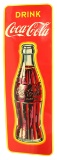 Embossed Tin Coca Cola Shimmering Bottle Sign