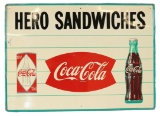 Coca Cola Hero Sandwiches Bottle & Can Sign
