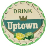 Drink Uptown Embossed Bottle Cap Tin Sign