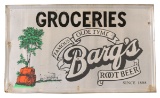 Embossed Self Framed Barq's Groceries Tin Sign