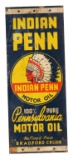 Scarce Indian Penn Motor Oil Tin Tacker Sign