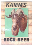 Paper Hanger Kamm's Bock Beer Sign