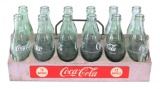 1950s Coca Cola Metal 12 Pack Carrier with Bottles