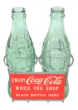 NOS Coca Cola Metal Shopping Cart 2 Bottle Holder