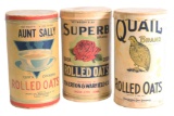 Three Rolled Oats Store Containers