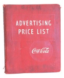 1950s Coca Cola Advertising Sign Price List Manual