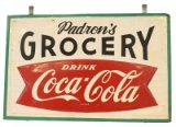 Embossed Padron's Grocery Drink Coca Cola Sign