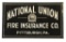 National Union Insurance Co. Pittsburg, Pa. Sign