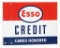 Esso Credit Cards Honored Porcelain Sign