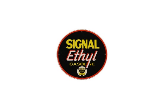 Signal Ethyl Gasoline w/Logo Porcelain Sign