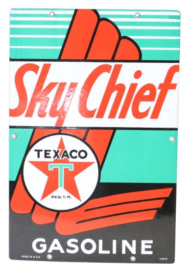 Texaco (White-T) Sky Chief Porcelain Pump Plate