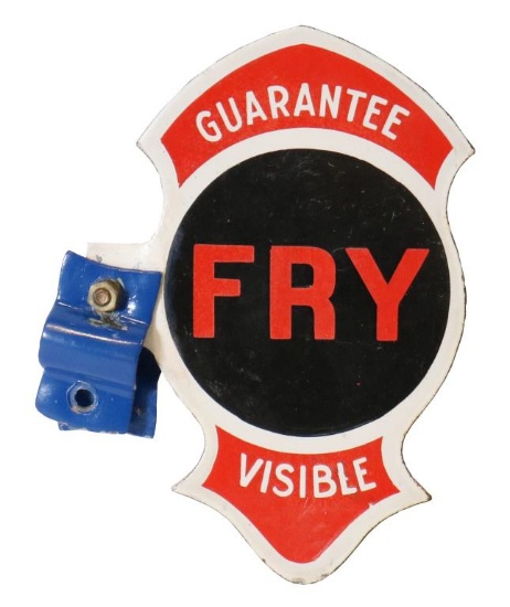 Original Guarantee Fry Visible Pump Porcelain Sign