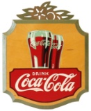 Drink Coca-Cola w/Glass Original Kay Display Wood Sign