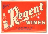 Enjoy Regent Wines w/Bottle Tin Sign