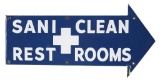 Sani-Clean Rest Rooms DS Porcelain Arrow Sign