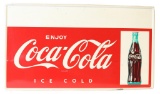 Enjoy Coca-Cola Ice Cold w/Bottle Tin Sign