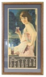 1924 Coca-Cola Calendar Framed