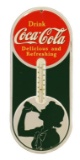 1939 Coca-Cola Silloutte Girl Tin Thermometer