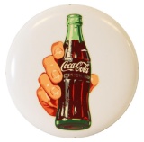 Coca-Cola Hand Holding Bottle Decal Button