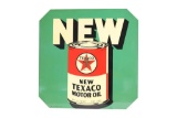 New Texaco (Black-T) Motor Oil Tin Sign w/Can Logo