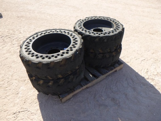 (4) Solid Rubber Tires