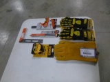 (2) Pair Gloves, (1) Pair Welding Gloves, Tape Measure, 12'' Combination Square