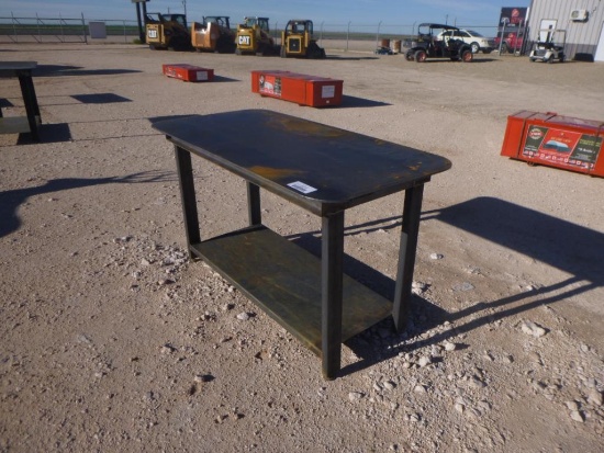 Black Painted Heavy Duty 30'' X 57'' Welding Shop Table with Shelf