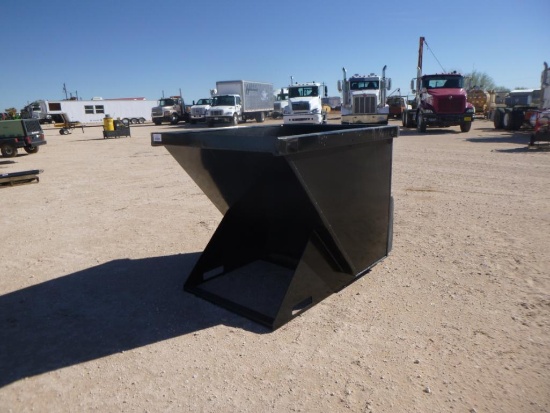 Unused 2 Cubic Yard WC Trash Hopper, Skid Steer Attachment