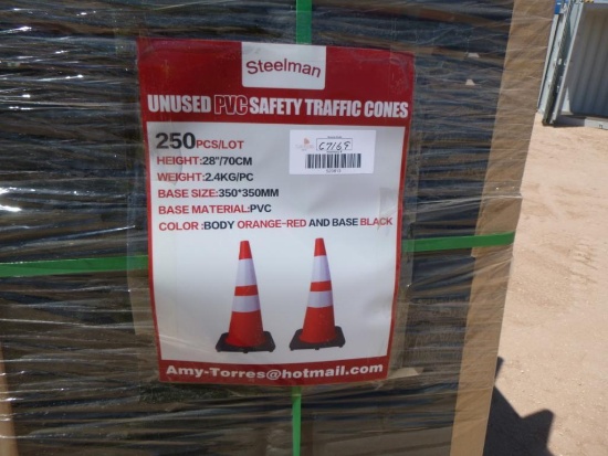 Unused 2020 qty of 250 safety highway cones