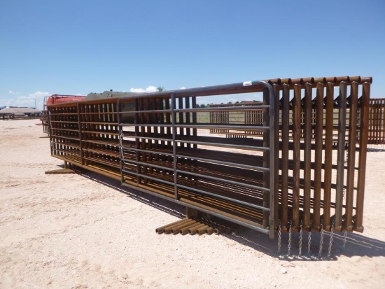 Set of (10) Fence Panels, (1) with 10 Ft Gate