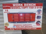 Unused Steelman 10ft Work Bench with 15 Drawers 2 Cabinets