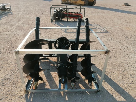 Unused Greatbear Skid Steer Auger Attachment with (3) Different Sizes Bits