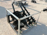 Unused Greatbear Skid Steer Auger Attachment with (3) Different Sizes Bits