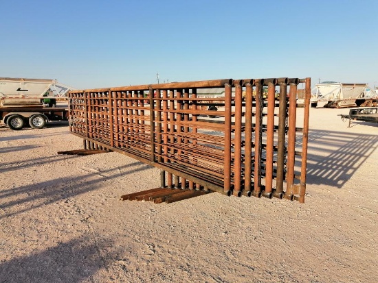 Set of (7) Fence Panels, (1) with 8 Ft Gate