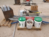 Pallet of miscellaneous items, Cement related Items