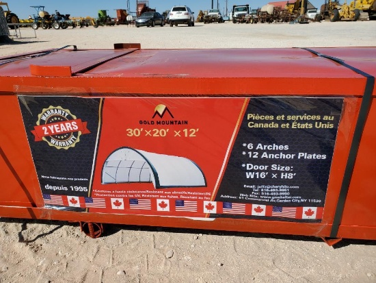 Unused Golden Mountain Dome Storage Shelter 30ft x 20ft x 12ft