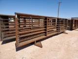 (7) 24' Freestanding Cattle Panels one with 10' Gate